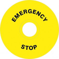 ZLP2 - 90mm legend plate. 'EMERGENCY STOP'. (1pc)